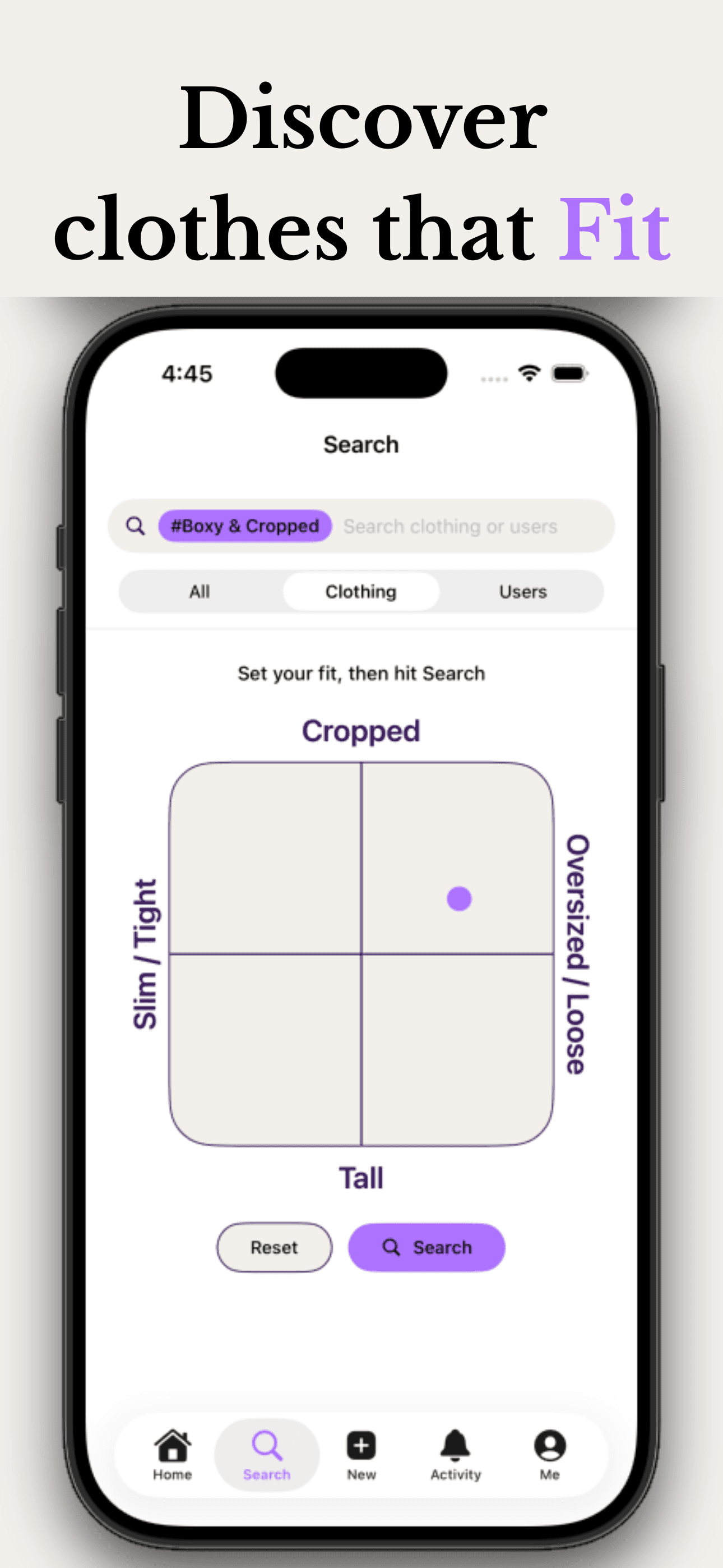 Isomer clothing fit search